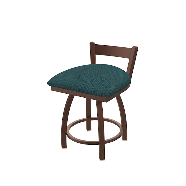 18" Low Back Swivel Vanity Stool, Bronze Finish, Graph Tidal Seat